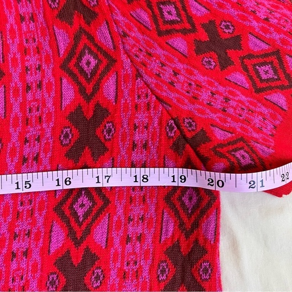 Free People Kitt Mini Dress Wool Blend Knitted Berry Combo Retro Boho 70s Sz M - Picture 14 of 16